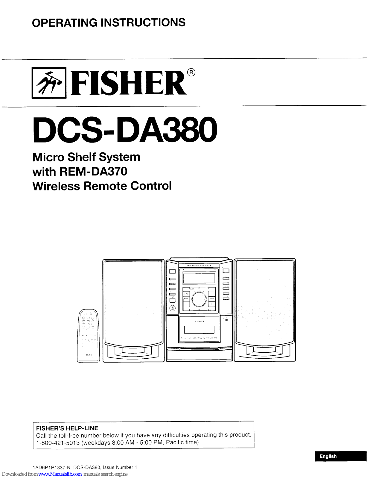 Fisher DCS-DA380 Operating Instructions And Owner's Manual