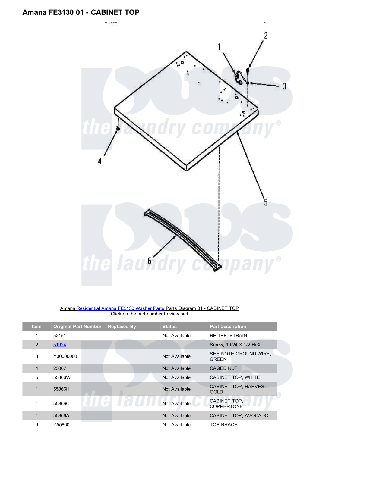 Amana FE3130 Parts Diagram