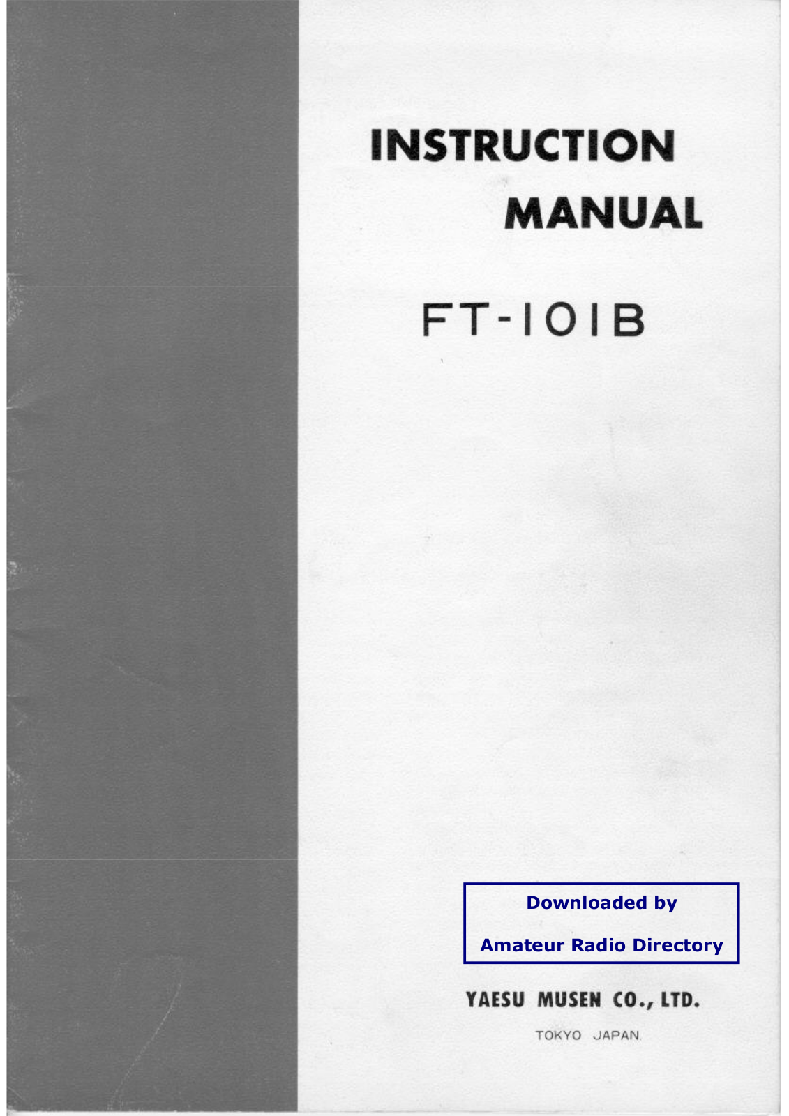 Yaesu FT101B User Manual