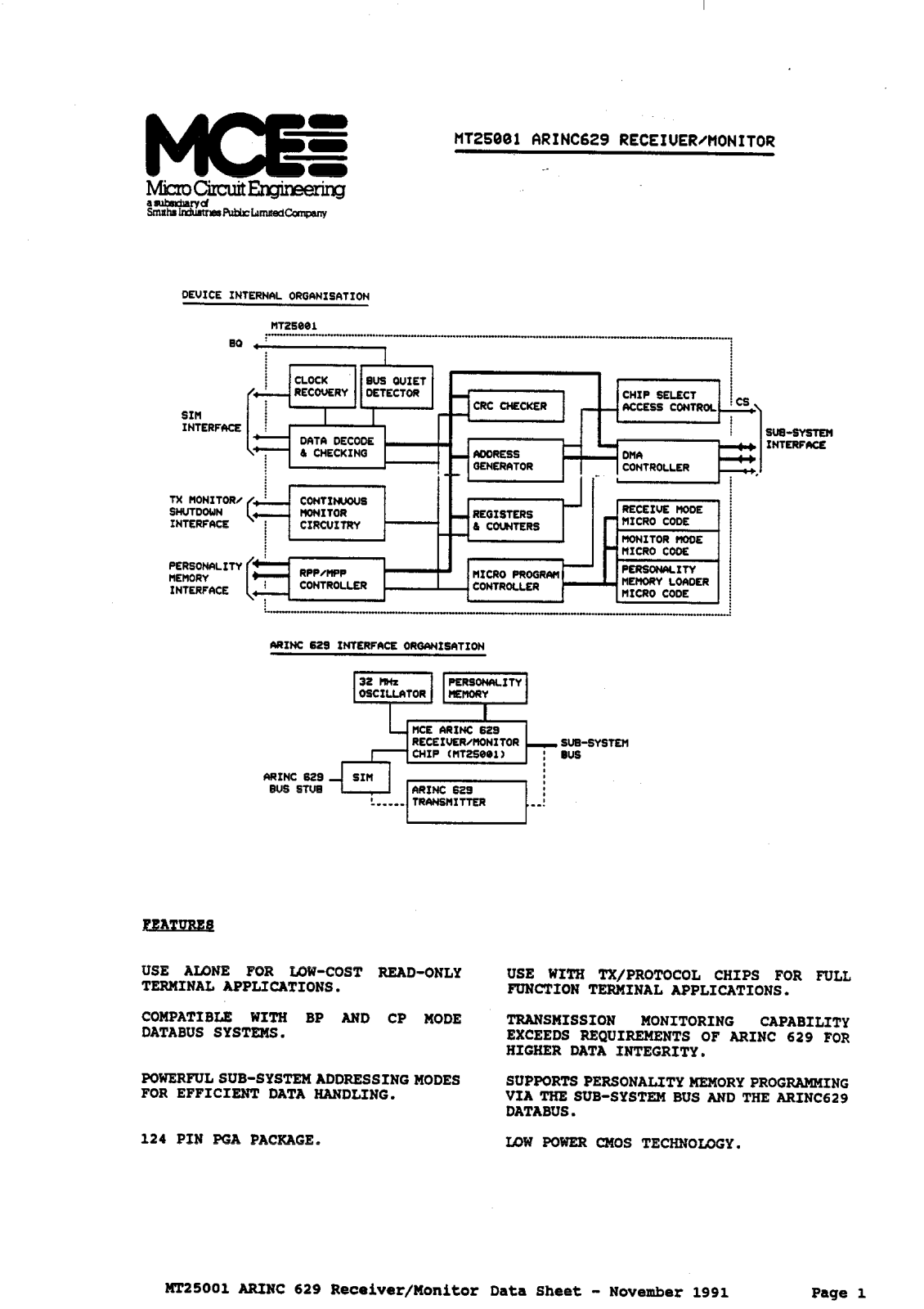 Aeroflex Circuit Technology MT25001 Datasheet