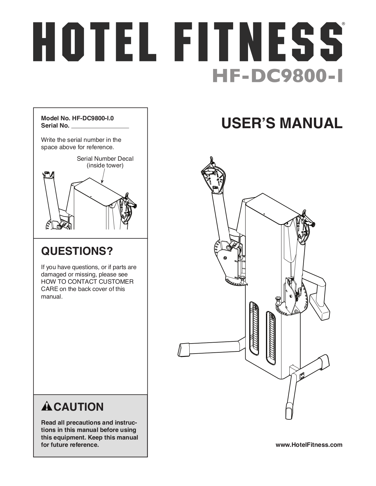 HealthRider HF-DC9800-I0 Owner's Manual