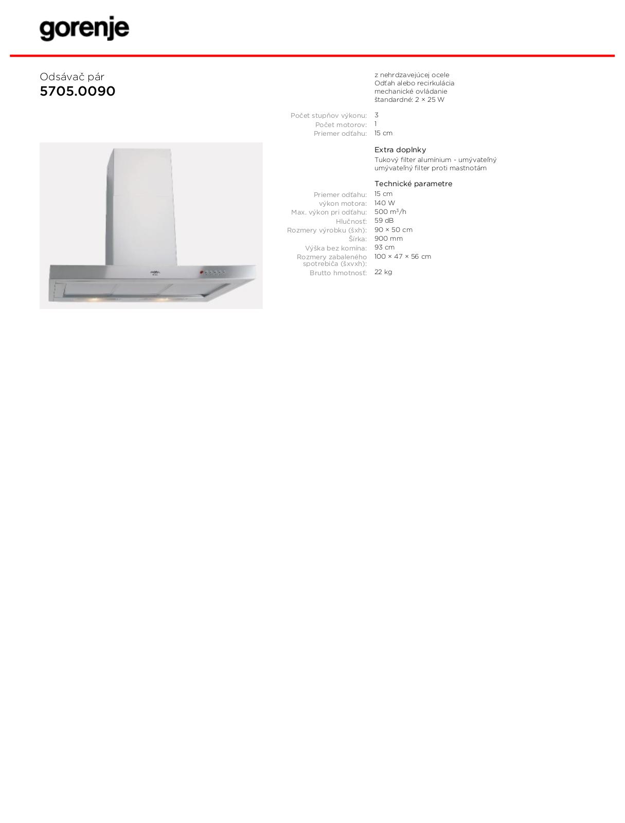 Gorenje 5705.0090 BROCHURE