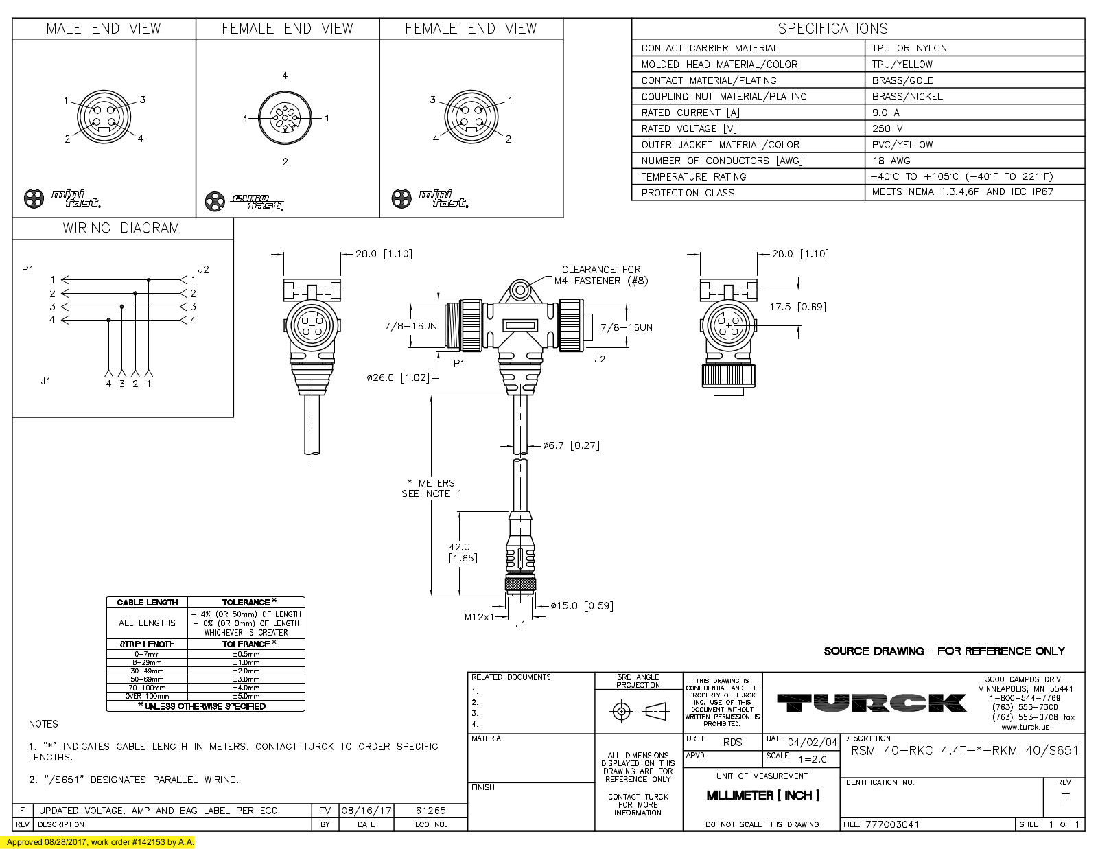 Turck RSM40-RKC4.4T-1-RKM40S651 Data Sheet