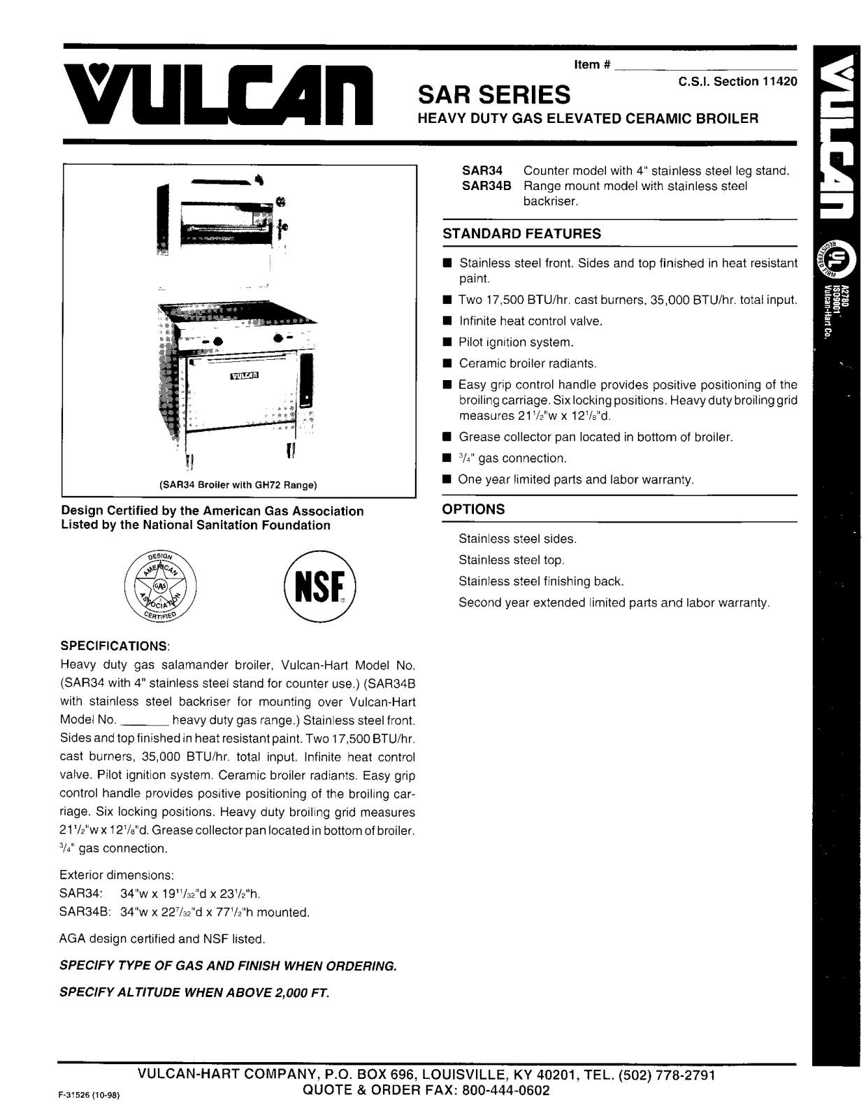 Vulcan SAR34 User Manual