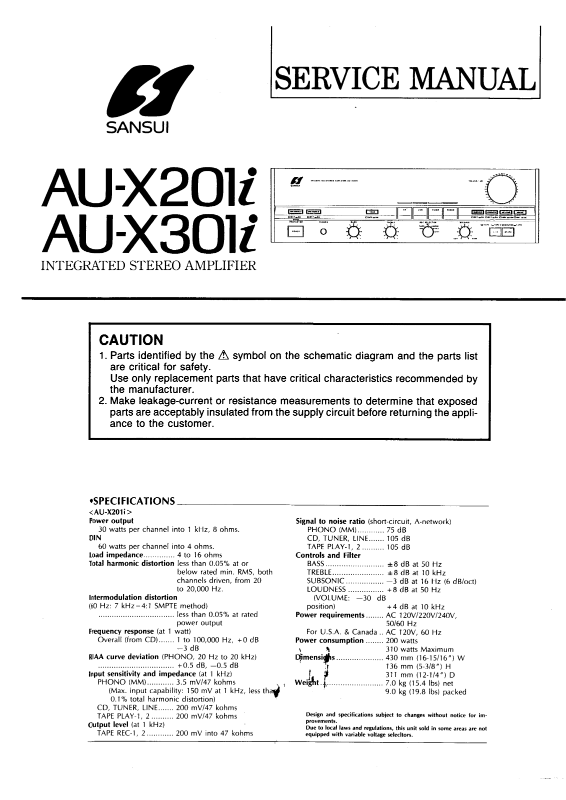 Sansui AUX-201-I, AUX-301-I Service manual