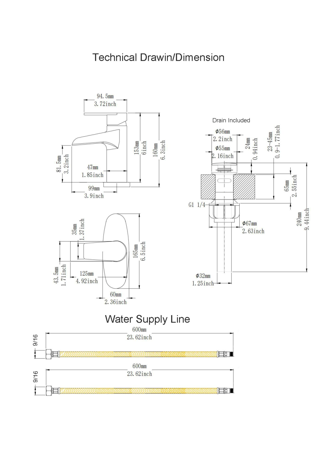 Rainlex ZKOA1075 Dimensions - ManualMachine.com