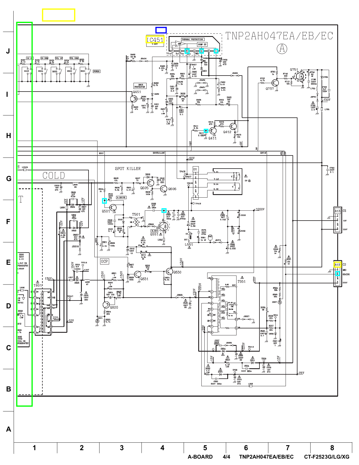 Panasonic CT-F2123G, CT-F2523 Schematic