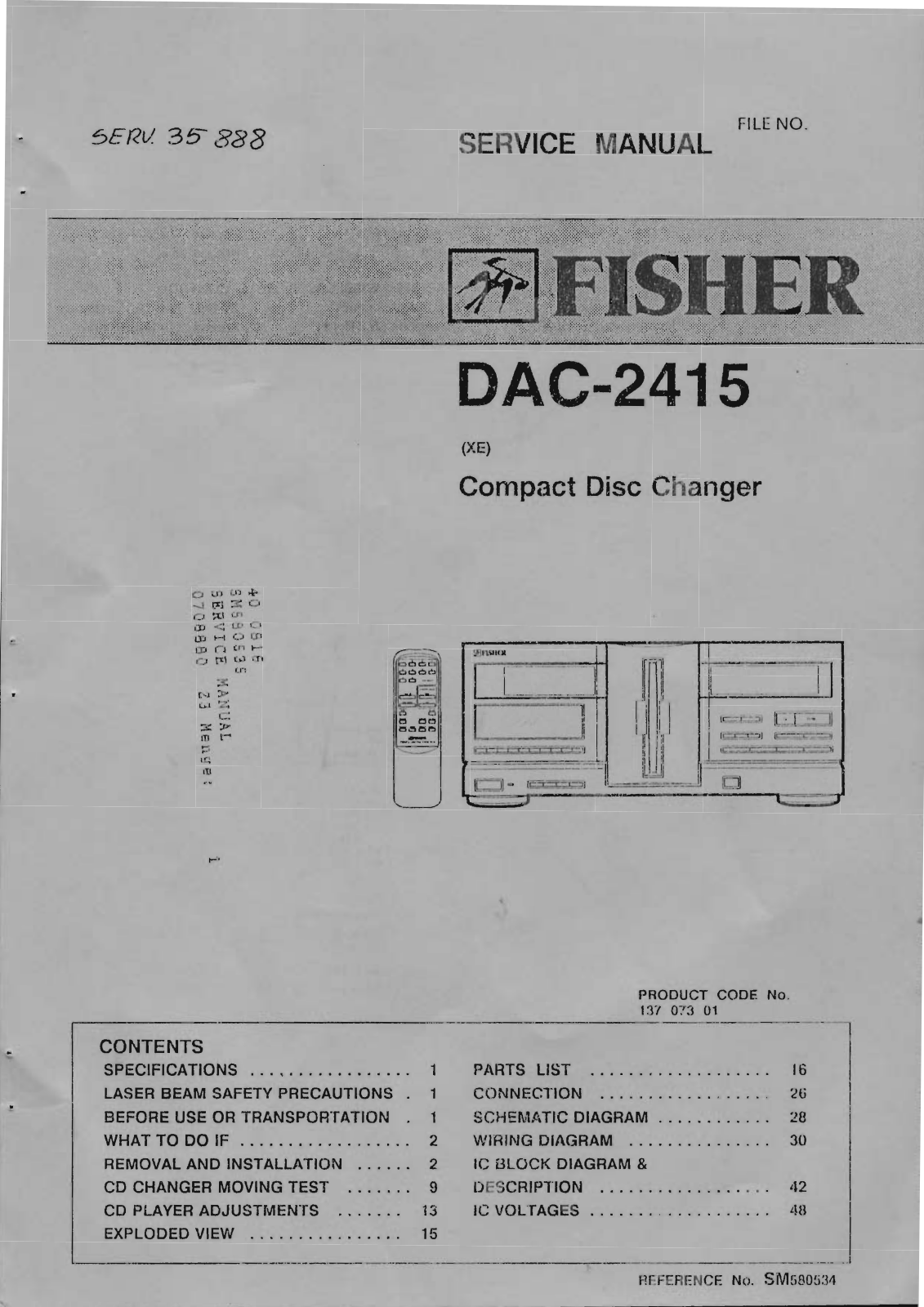 Fisher DAC-2415 Service Manual