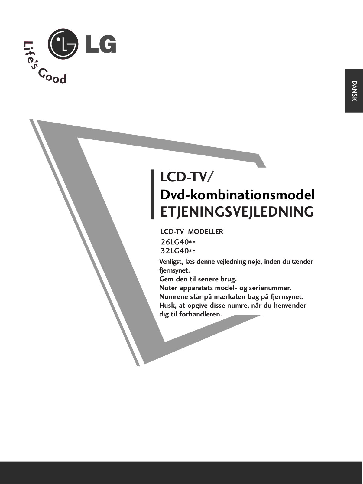 Lg 32LG40, 26LG40 User Manual