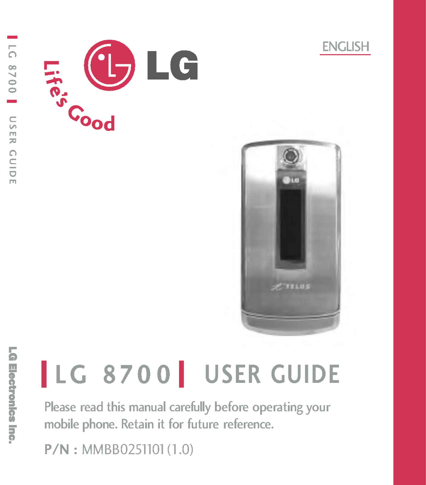 LG LGCX8700T User Manual