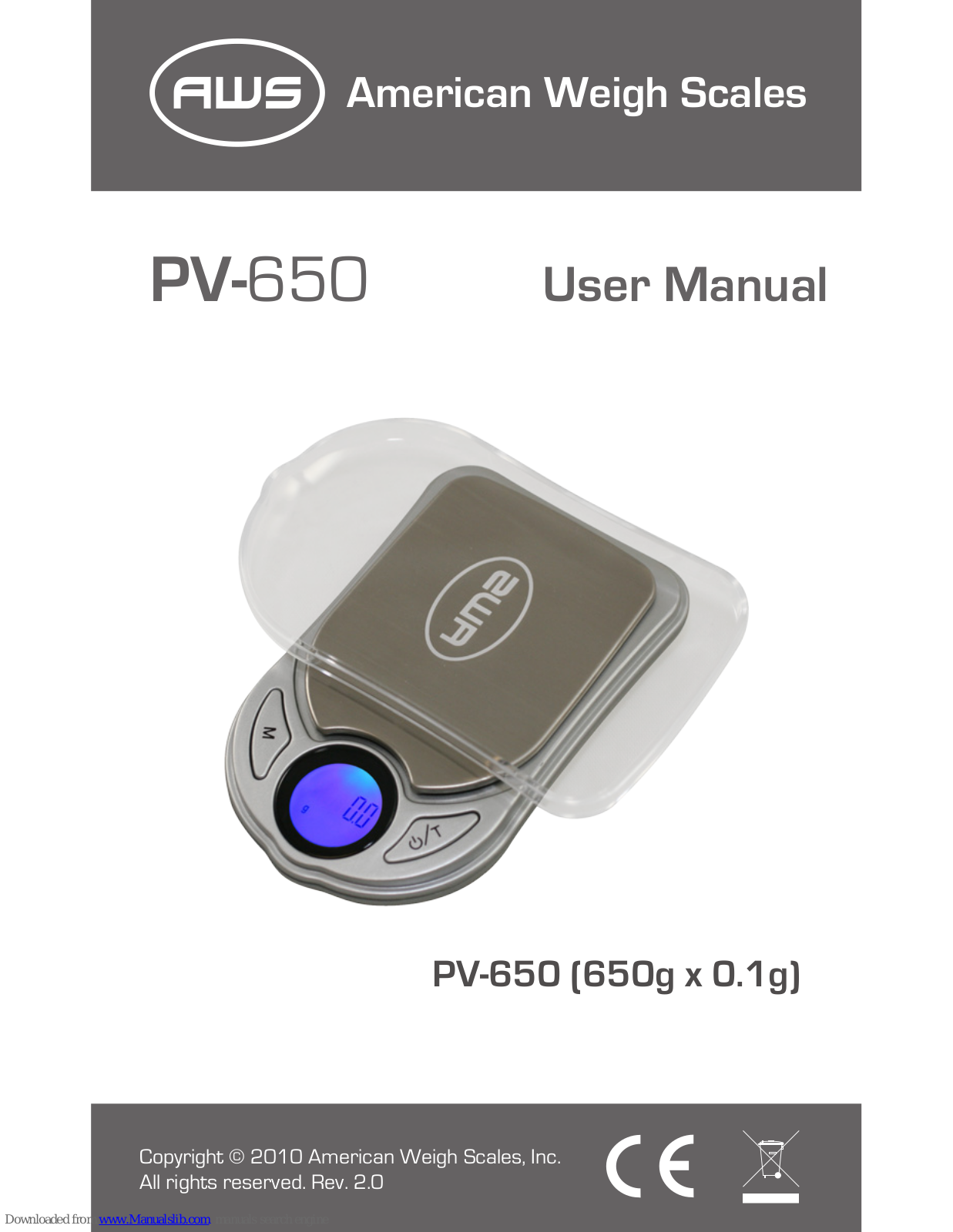 AWS PV-650 User Manual - ManualMachine.com