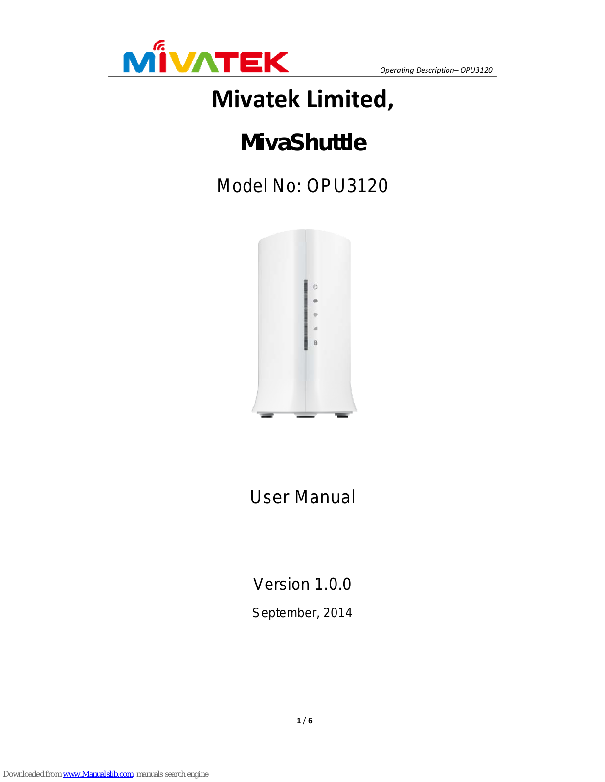 MivaTek OPU3120 User Manual