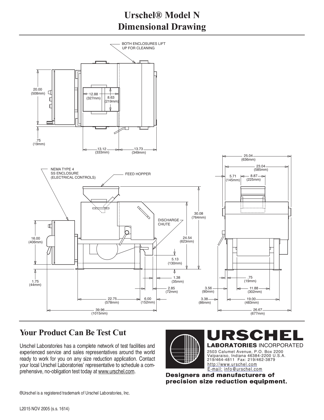 Urschel N Parts Diagram