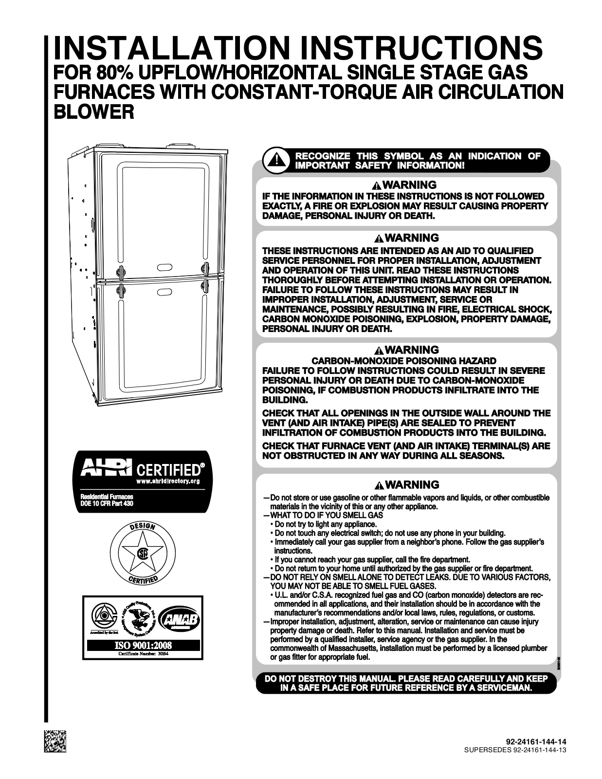 Durastar DR80UAT Installation Manual