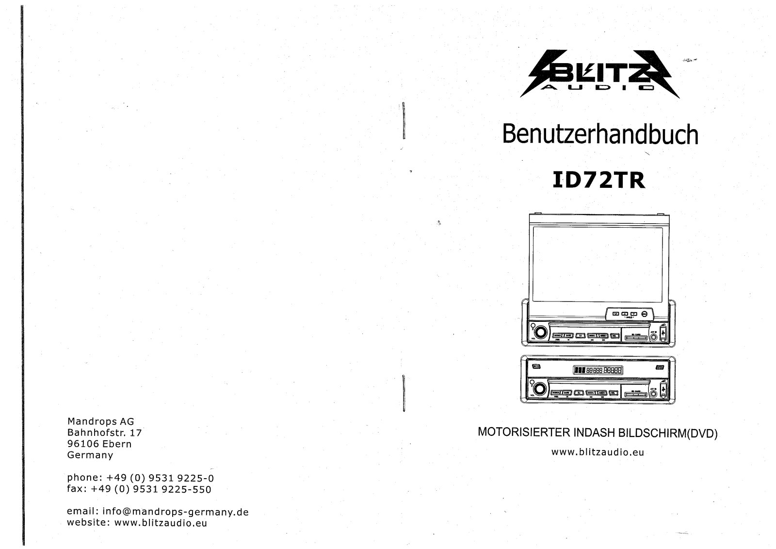 Blitz ID72TR Owner`s Manual