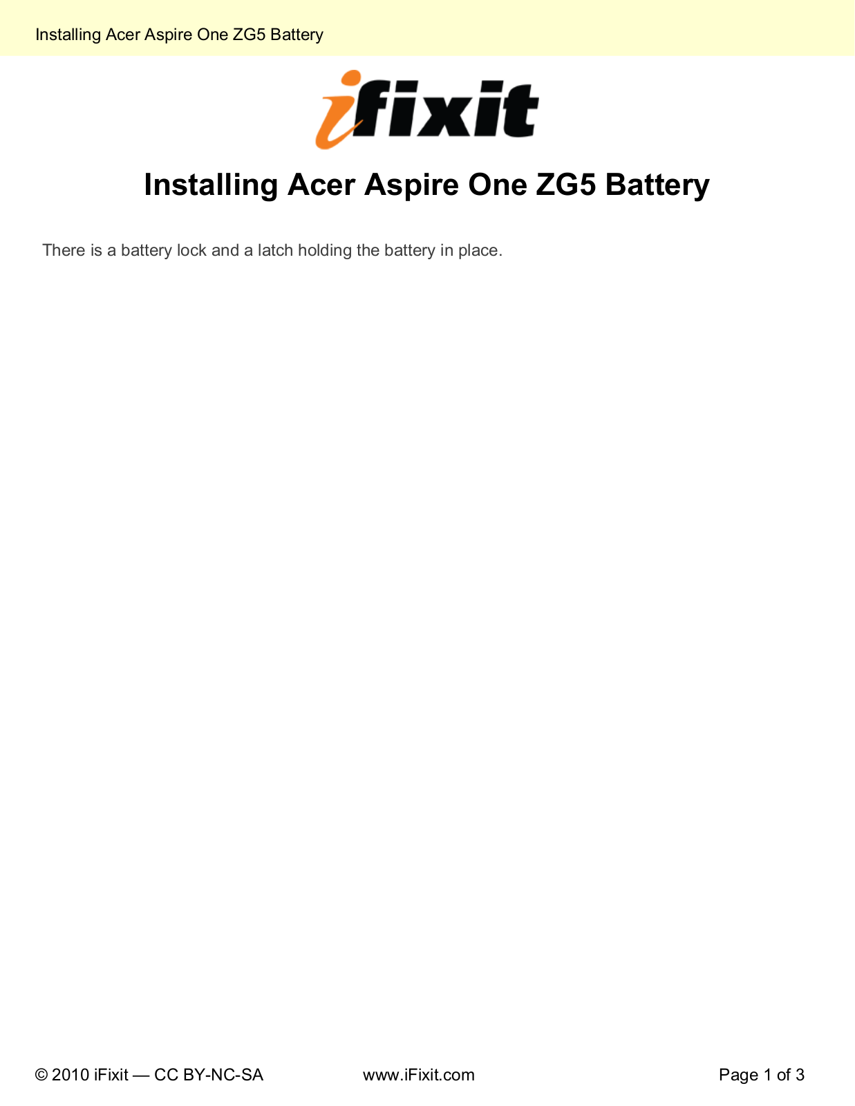 acer Installing-Battery-3692 Datasheet - ManualMachine.com