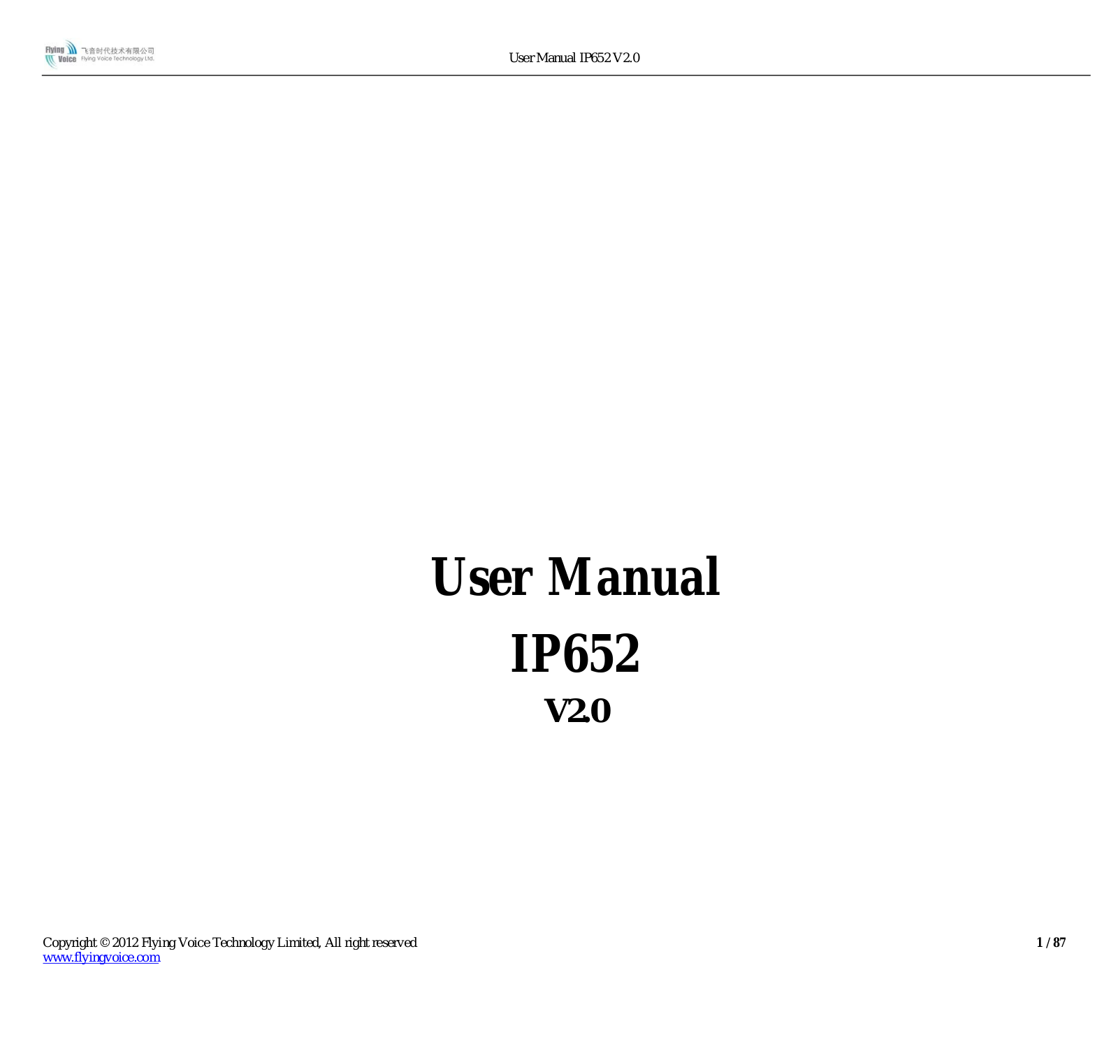 Flying Voice Technology IP652 User Manual - ManualMachine.com