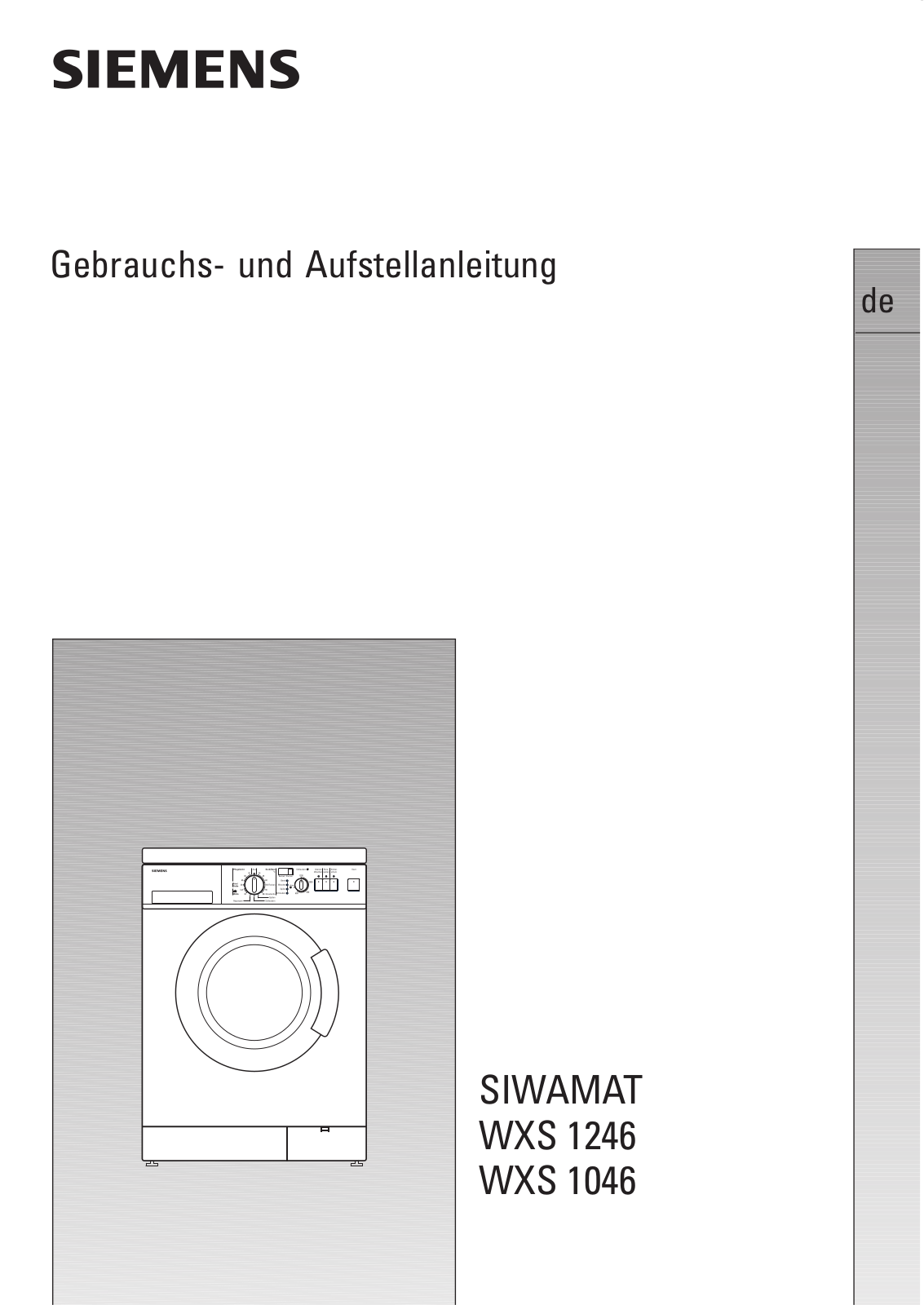 Siemens WXS 1246, WXS 1046 User Manual