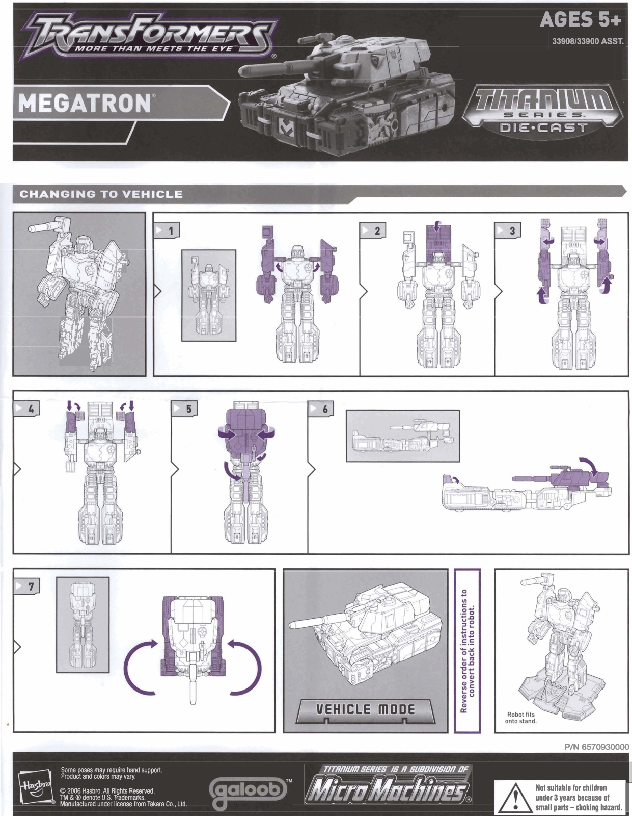 Hasbro Titanium Megatron Instruction