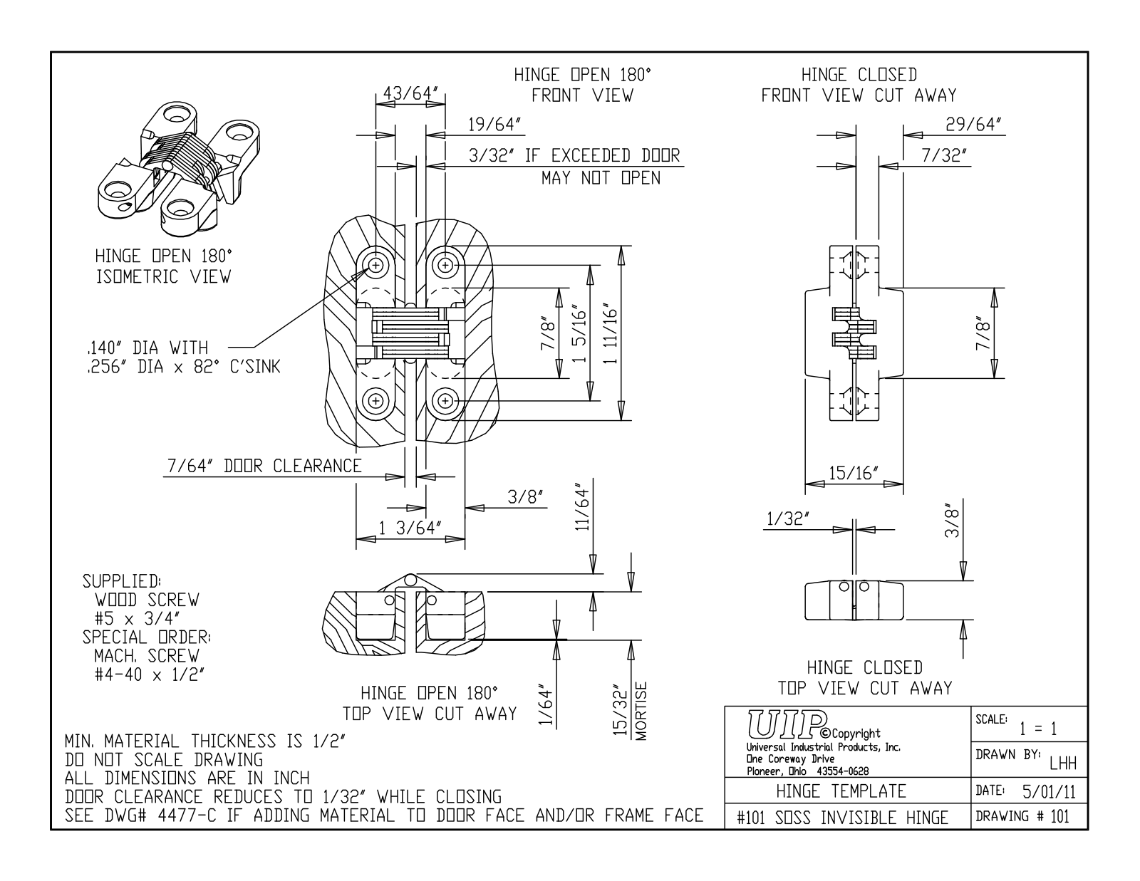 SOSS RVW1049 Dimensions - ManualMachine.com