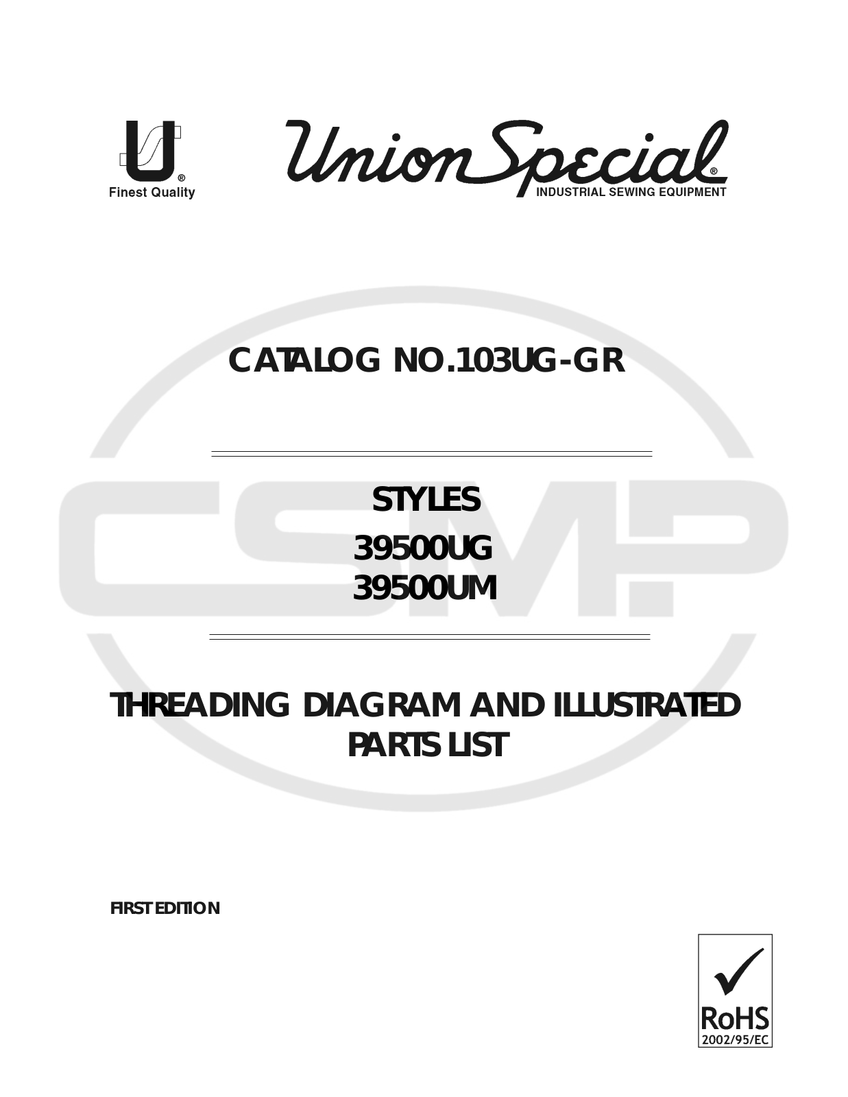 Union Special 103UG GR Parts Book