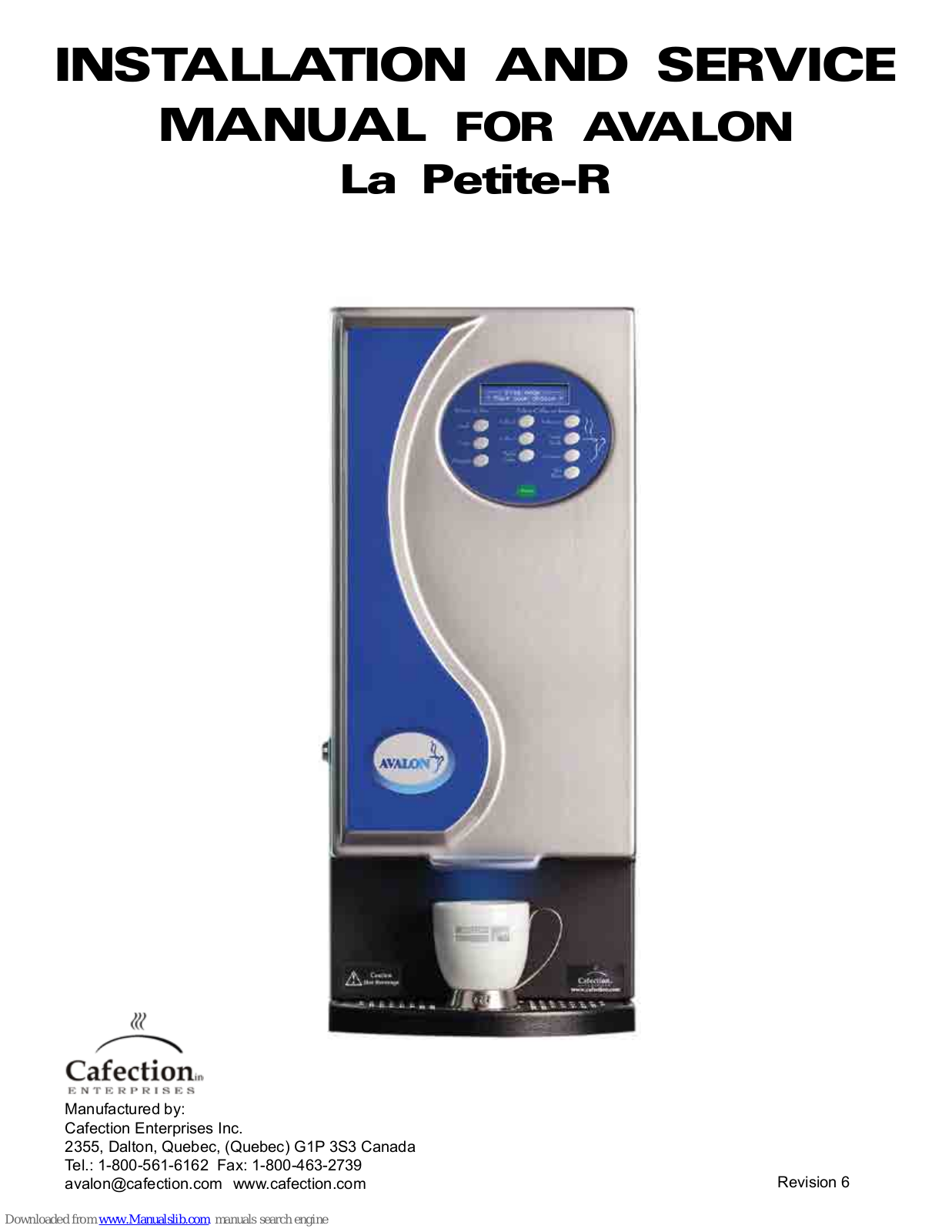 Avalon La Petite-R Installation And Service Manual