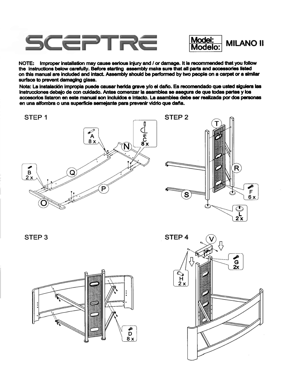 Sceptre Milano II User Manual