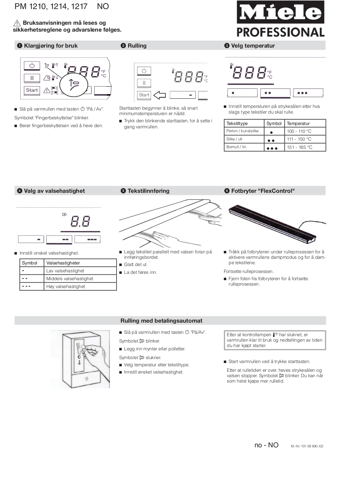 Miele PM 1210, PM 1214, PM 1217 User manual