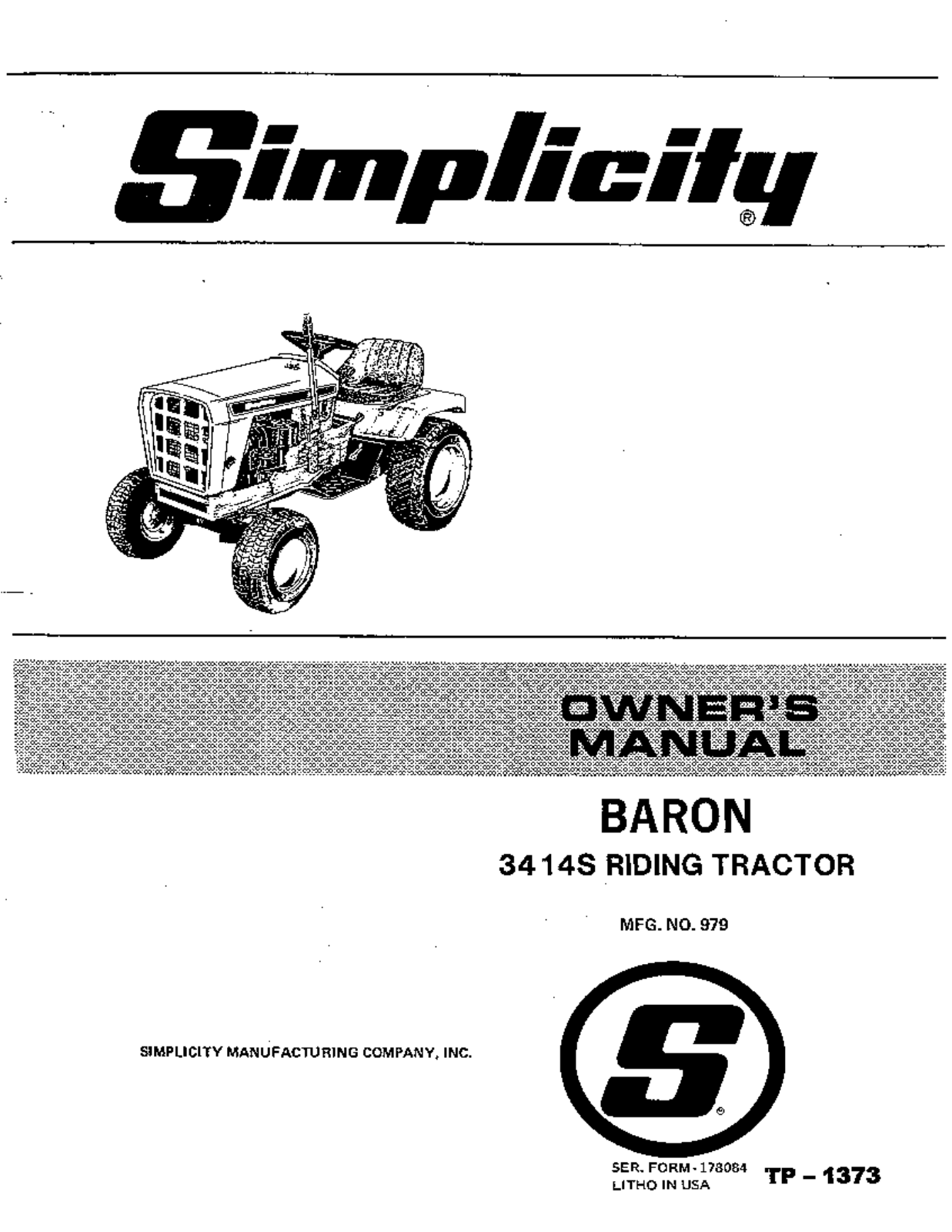 Simplicity 3414S User Manual