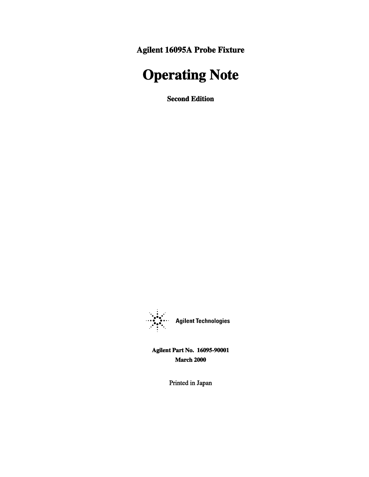 Agilent 5A Operating Note Datasheet - ManualMachine.com