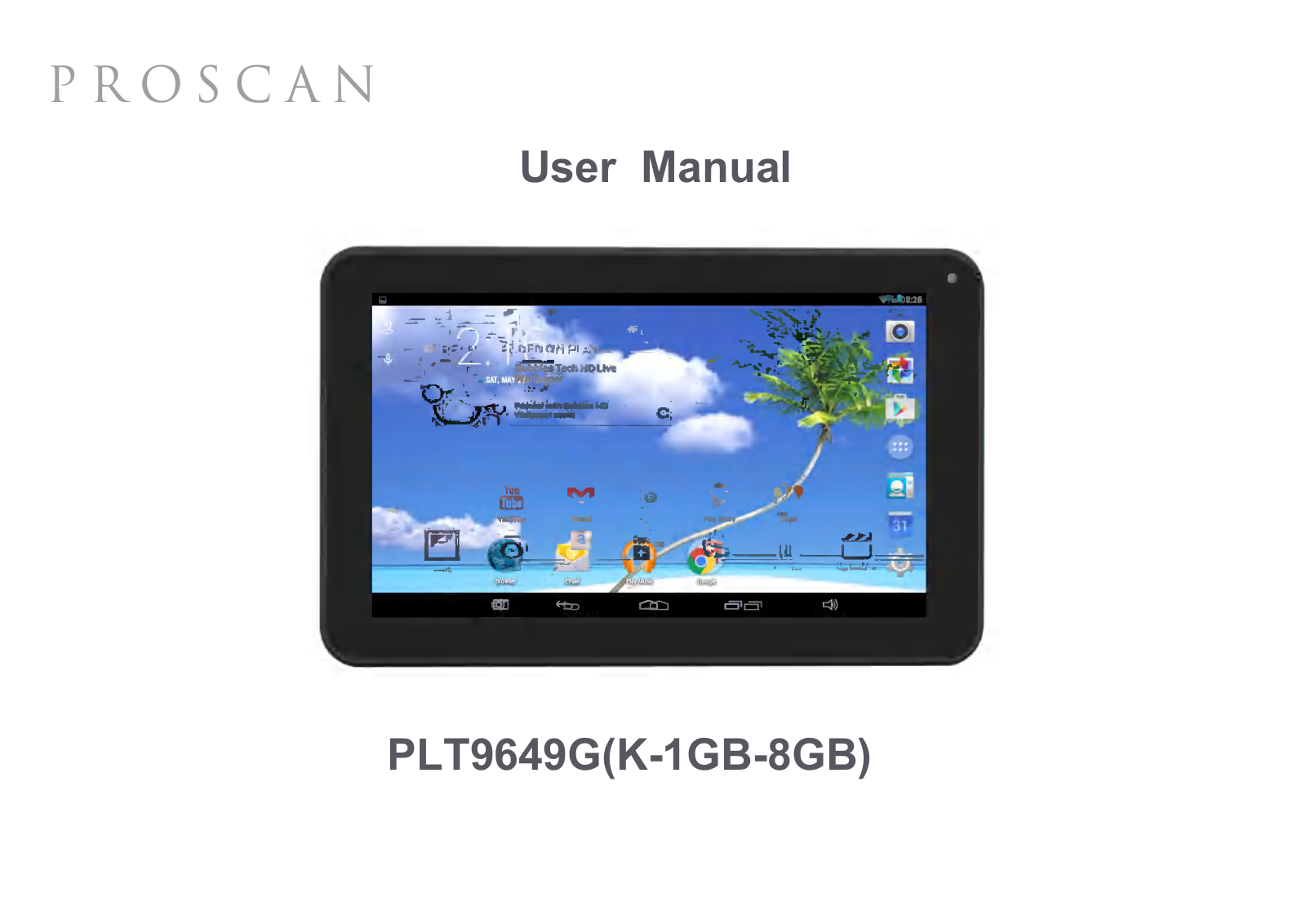 Proscan PLT9649G, K-1GB-8GB User Manual