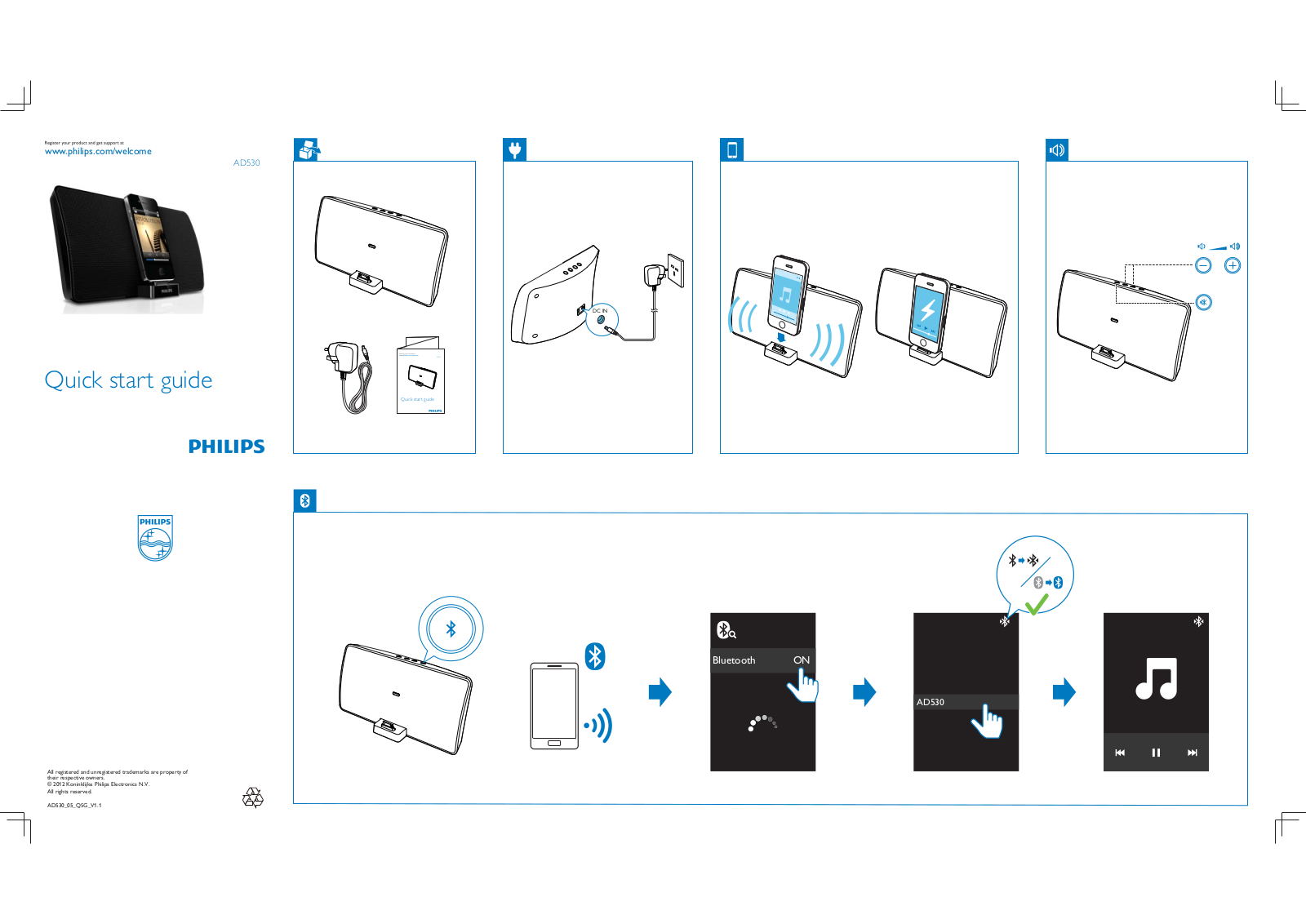 Philips AD530 Quick start guide