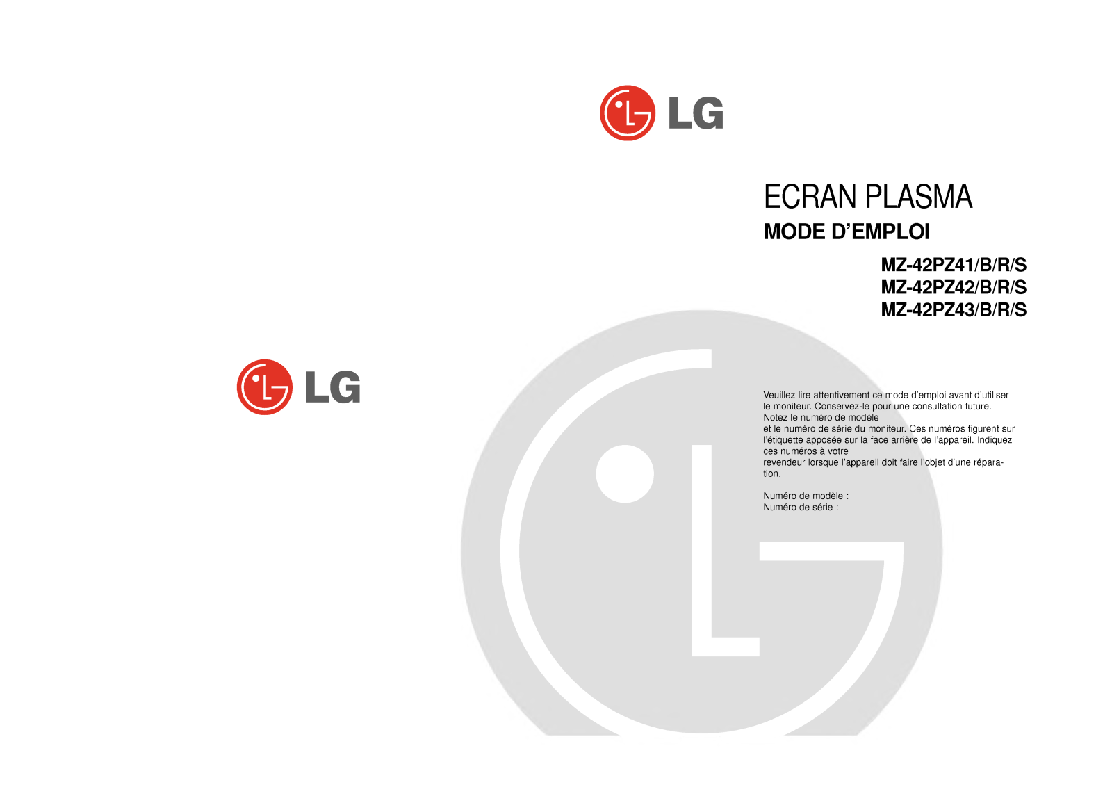 LG MZ-42PZ42S User Manual