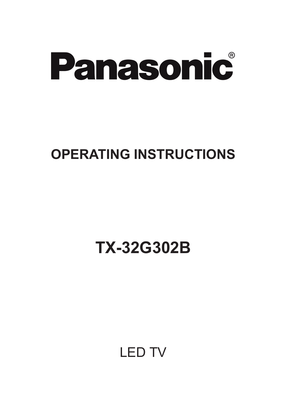 Panasonic TX-32G302B User Manual