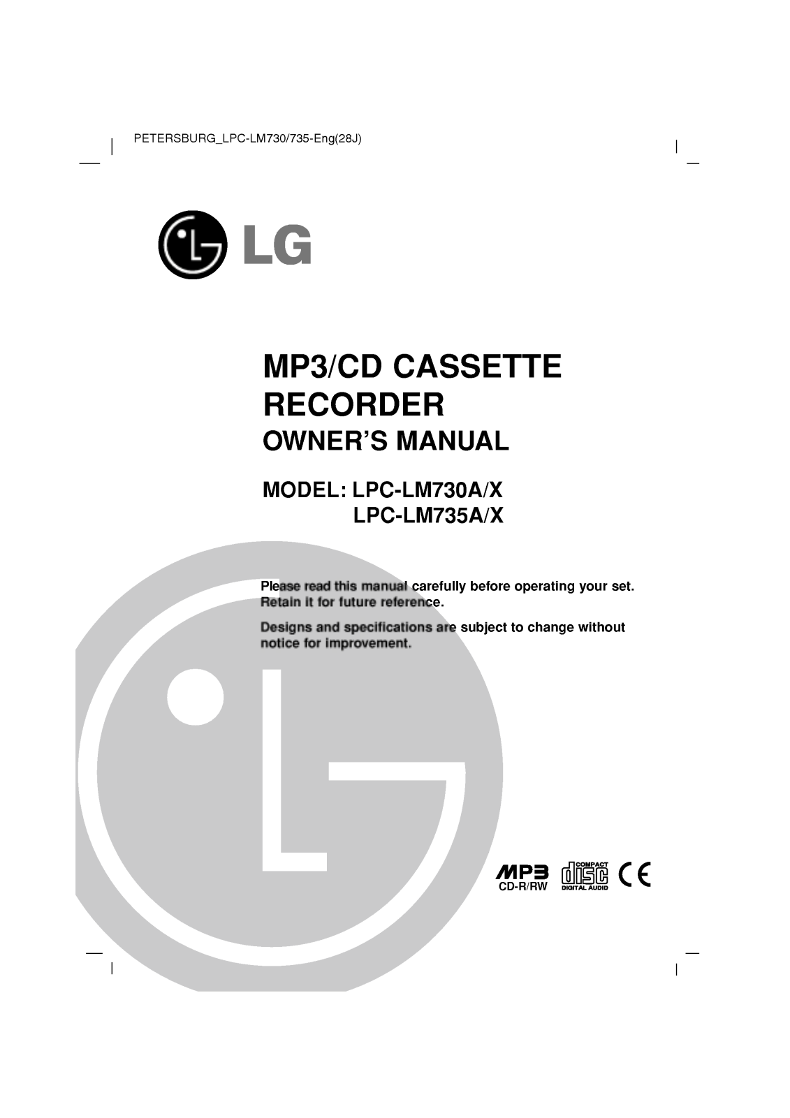 LG LPC-LM735A User guide