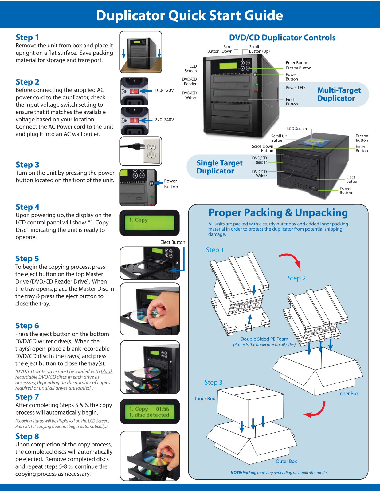 EZ Dupe GS01DVDB Quick Start Guide