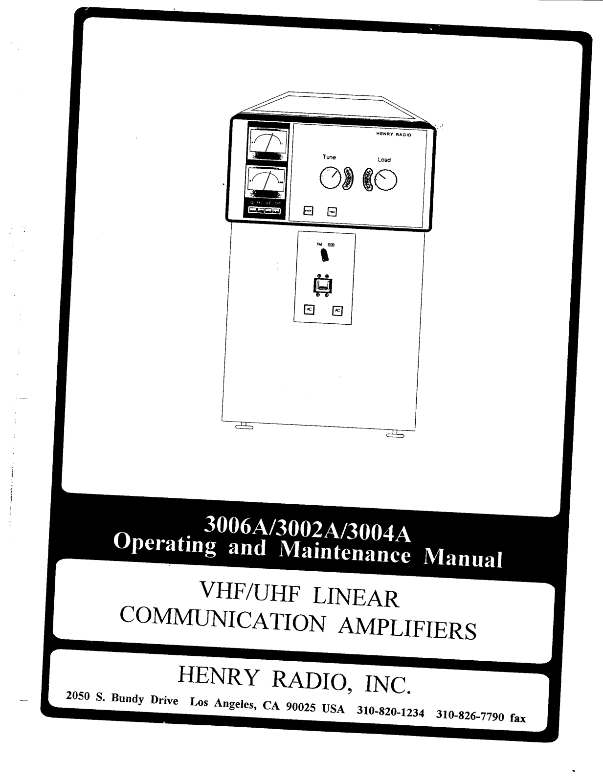 HENRY 3002 A, 3006 A, 3004 A Maintenance Manual