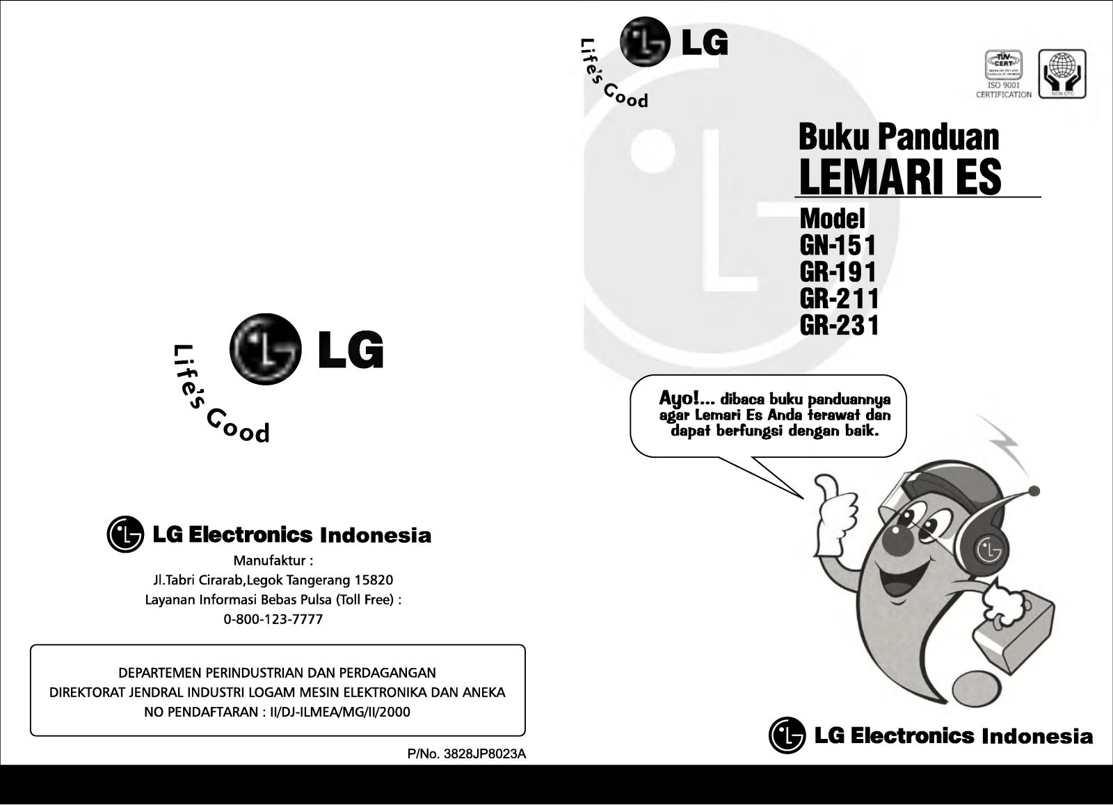 LG GR-211TV Manual book