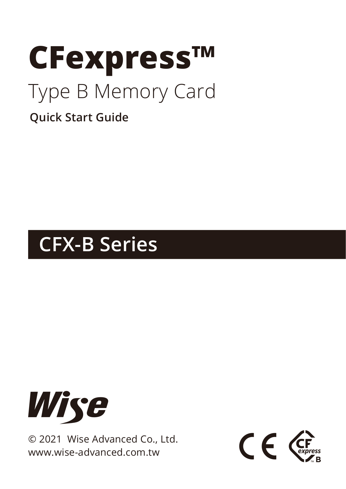 Wise Advanced CFX-B12, CFX-B25, CFX-B1024, CFX-B2048 Quick Start Guide