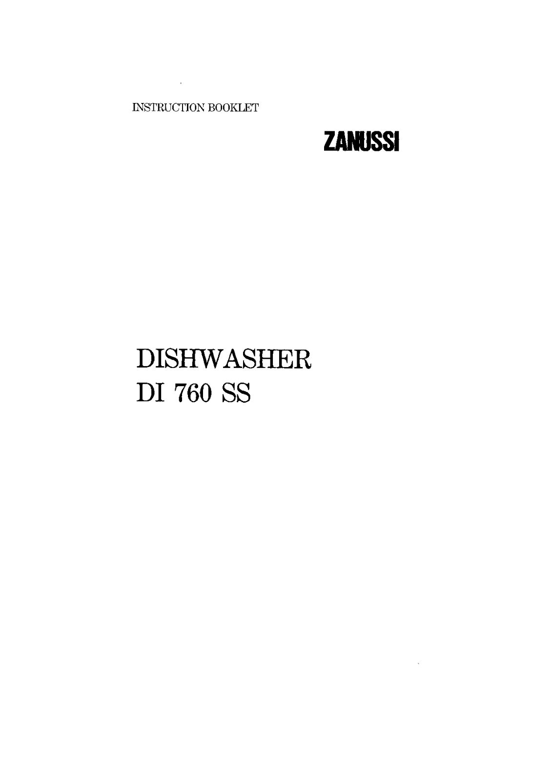 Zanussi Di760SS User Manual