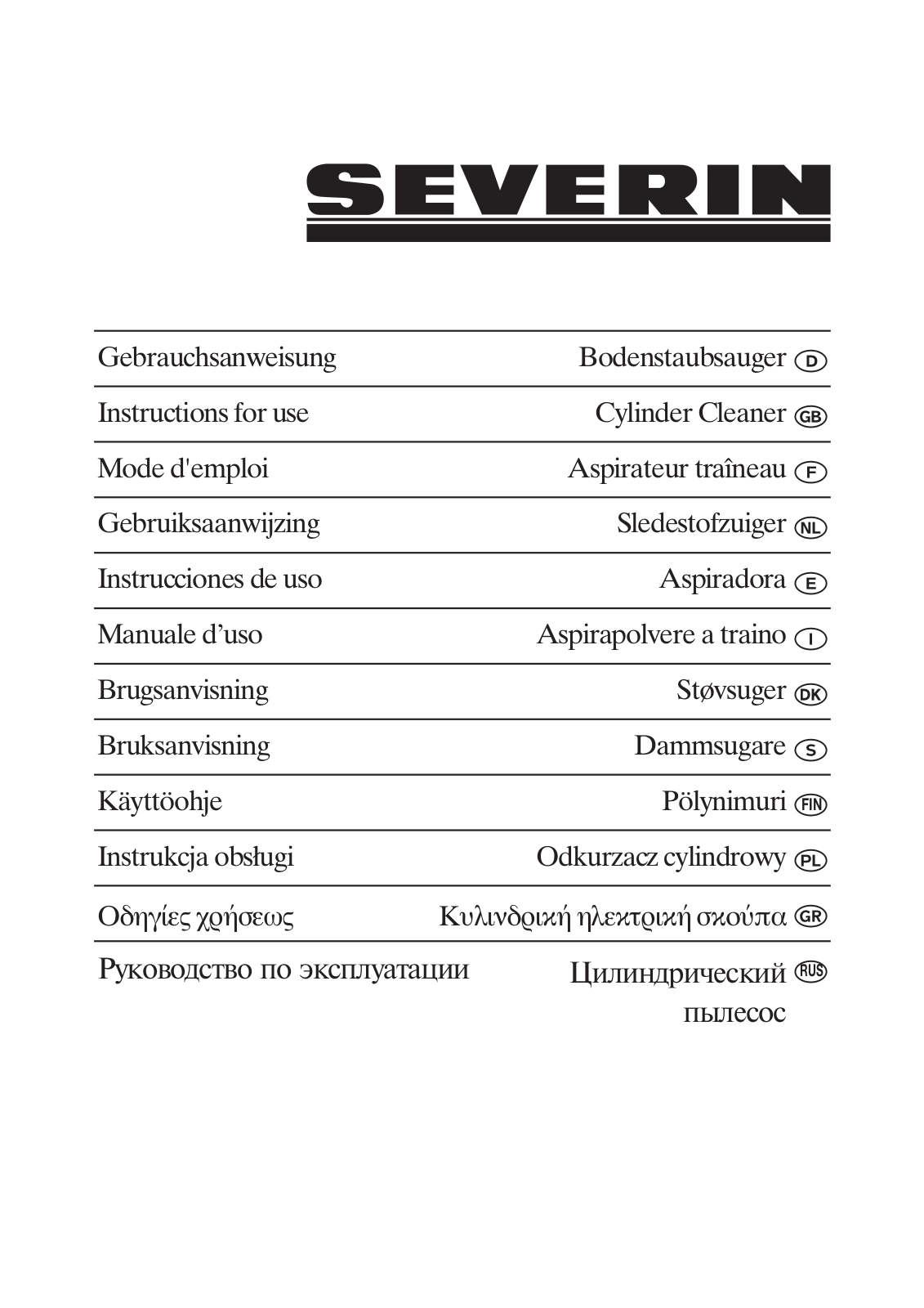 Severin BR 7962, BR 7961 User Manual