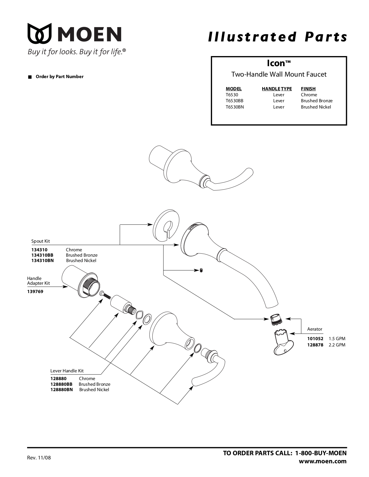 Moen T6530BN, T6530BB User Manual