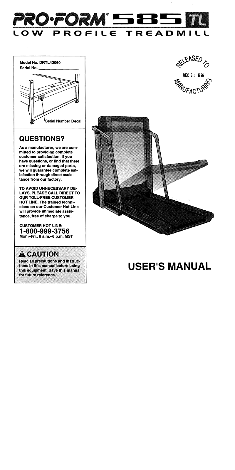 ProForm DRTL42060 User Manual