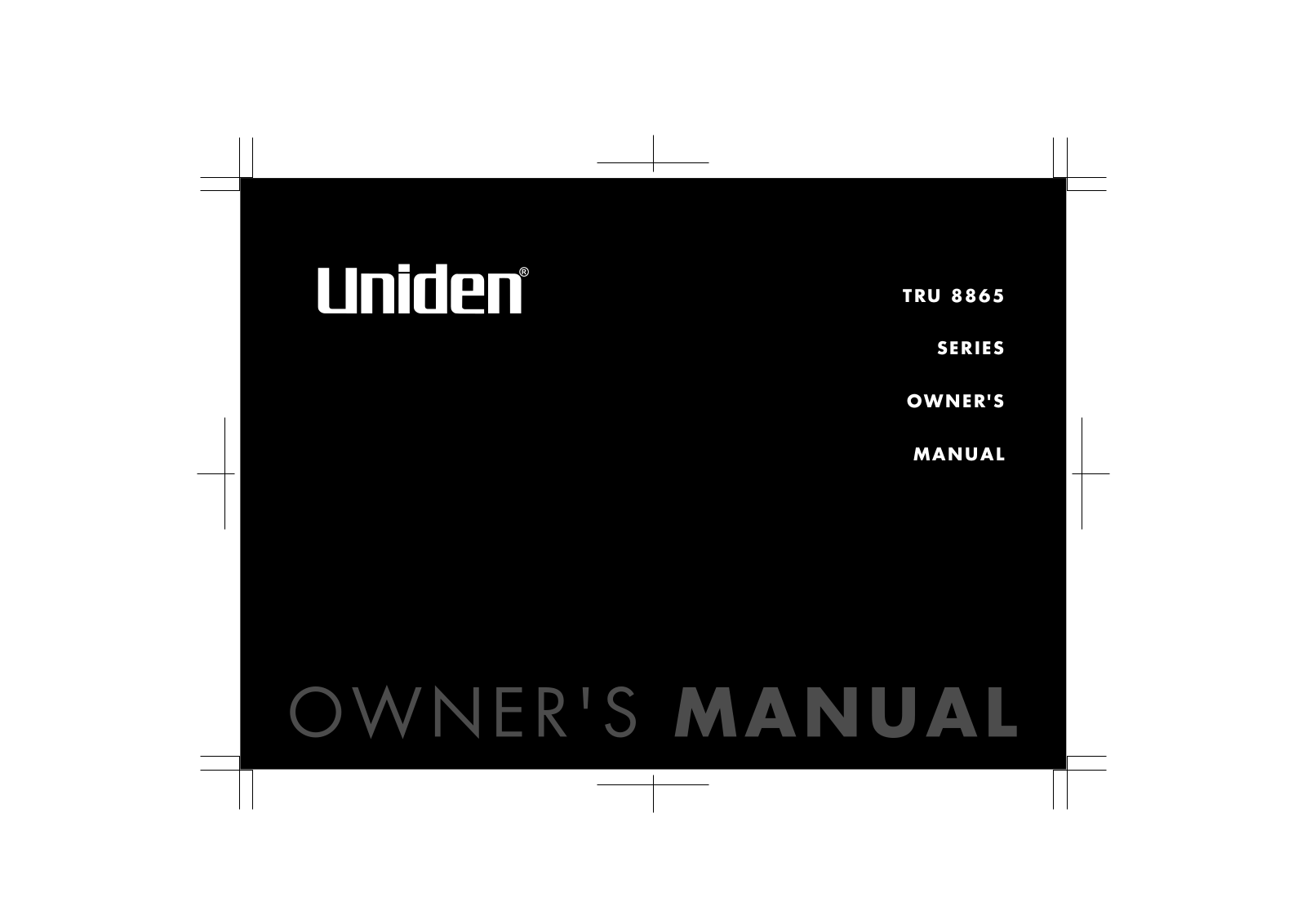 Uniden TRU 8865 User Manual