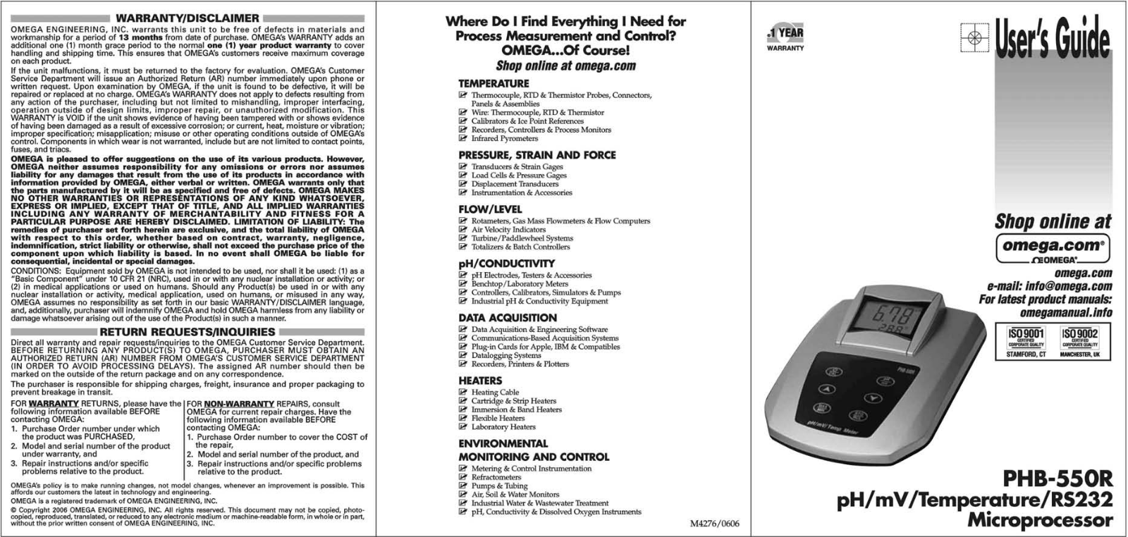 Omega PHB-550R User guide - ManualMachine.com
