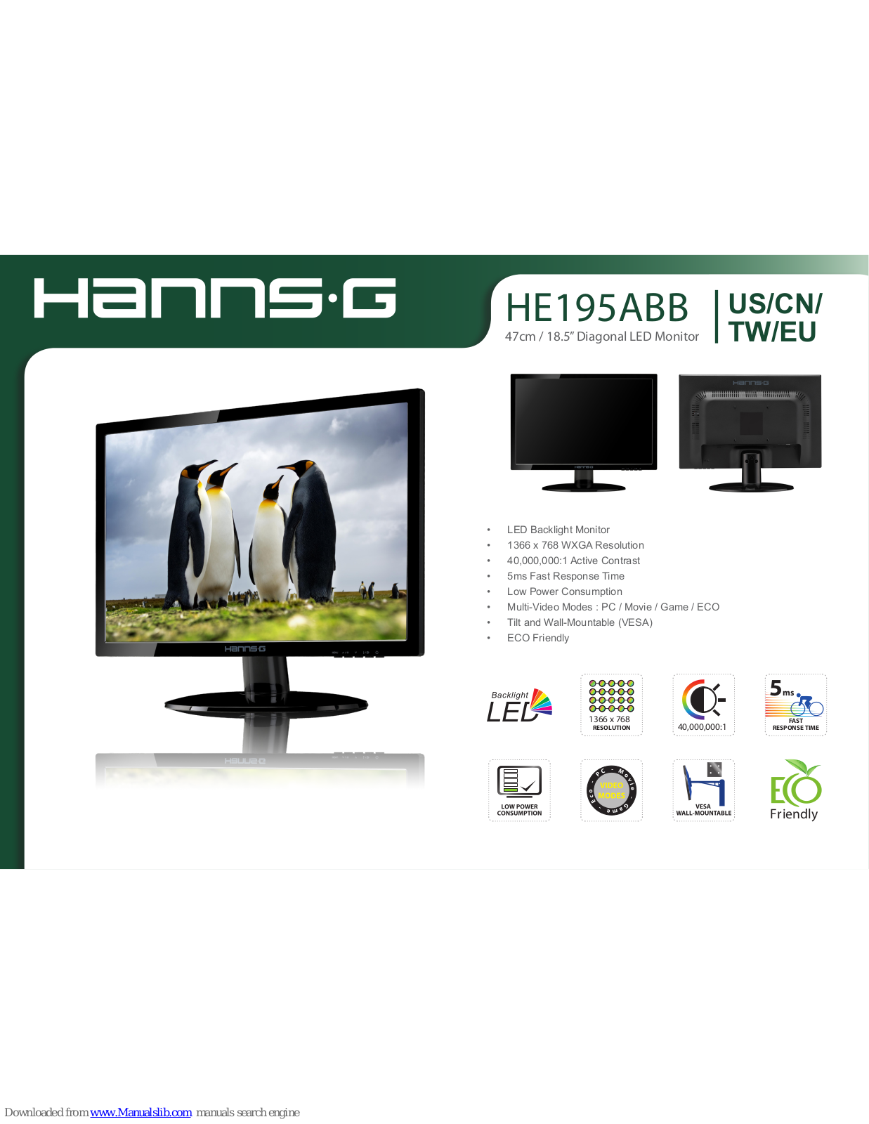 Hanns.G HE195ABB Specifications - ManualMachine.com