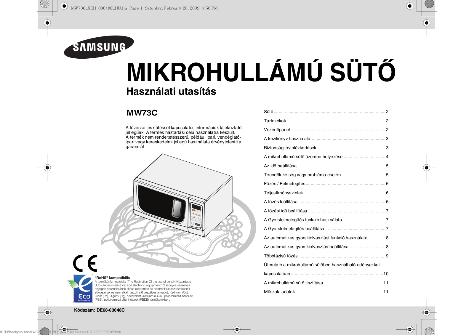 Samsung MW73C User Manual