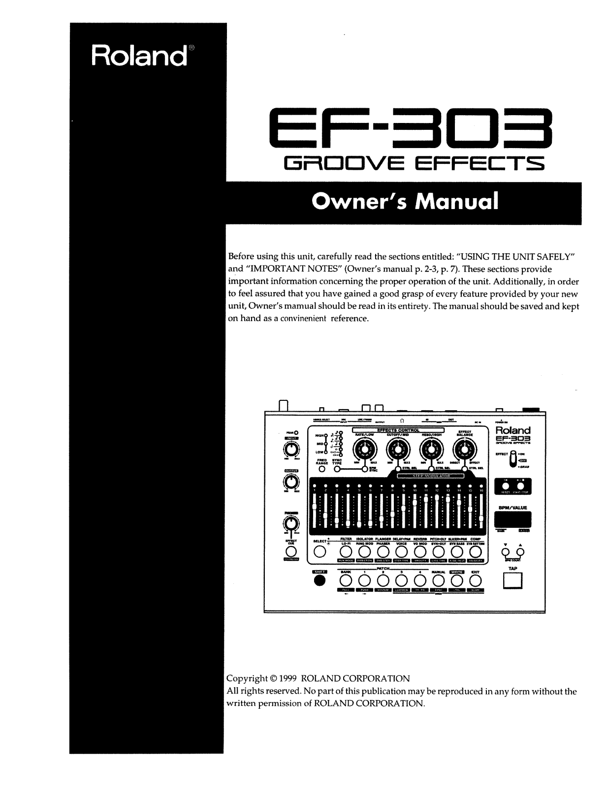 Roland Corporation EF-303 Owner's Manual