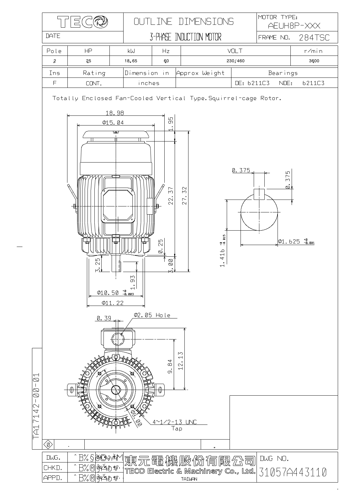 Teco NPV0252C Reference Drawing