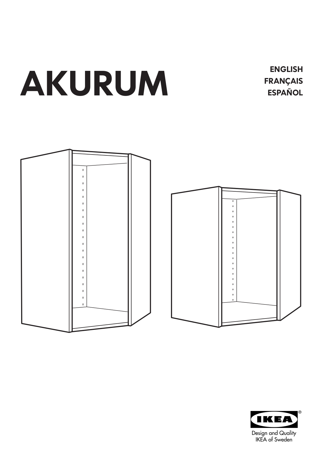 IKEA AKURUM WALL CORNER CABINET Assembly Instruction